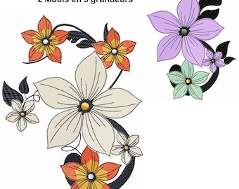 Dessin de broderie de Fleur, Broderie machine, Broderie florale, Broderie de Femme