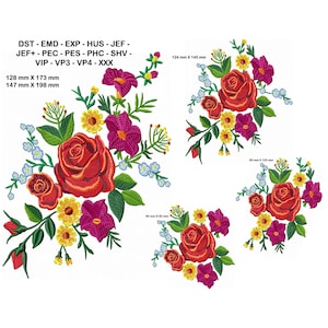 Maschinenstickerei Blumenstickerei Florale Stickdatei Blumenstrauß