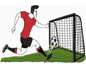 Soccer Player Machine Embroidery Design, Sports Design, Football Embroidery