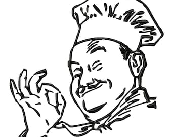 Chef Embroidery Machine Embroidery Design Kitchen Embroidery Tableware Embroidery