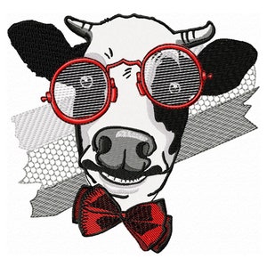 Cute Cow Animal Embroidery Design Machine embroidery of Farm animal, Laughing cow, Country Style Embroidery