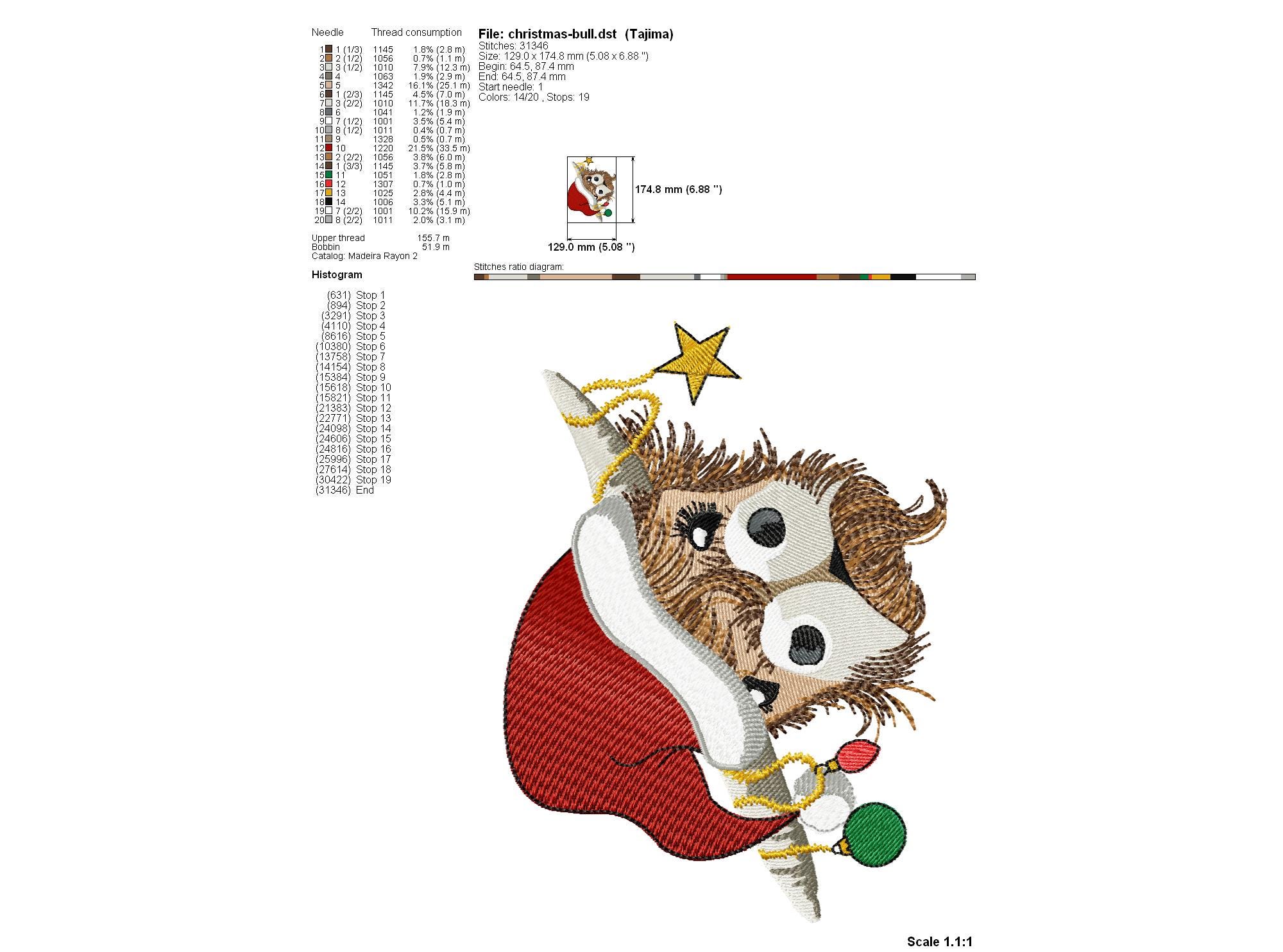 Christmas Embroidery Design Machine Embroidery Buffalo With