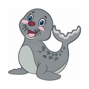 Seal Embroidery Design Machine Embroidery Designs, Children&#39;s Embroidery, Fish Embroidery, Sea Animal