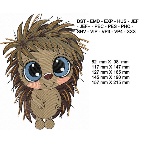 Cute Baby Hedgehog Animal Embroidery Design Machine embroidery Designs, Children Embroidery