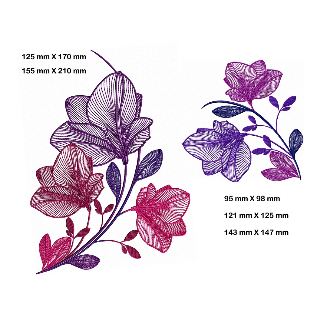 Flower Embroidery Design Fairy Lace Machine Embroidery Designs Etsy