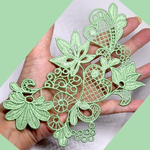 FSL Floral Lace Embroidery Design Machine Embroidery of a Lace Border Free Standing Lace Neckline Embroidery