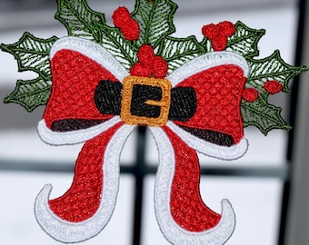 FSL Embroidery Design Christmas Ball Machine Embroidery Christmas Ribbon Lace, Christmas Decoration, Freestanding Lace