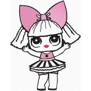Little Doll Embroidery Cute Machine Embroidery for Girl