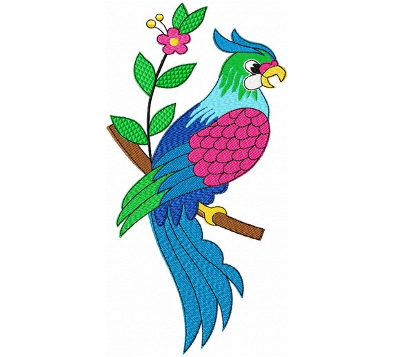 Parrot embroidery design parrot pattern for machine bird Etsy