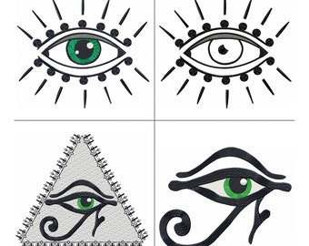 Horus Eye Machine embroidery design, pyramid embroidery, Egypt embroidery, Eye embroidery