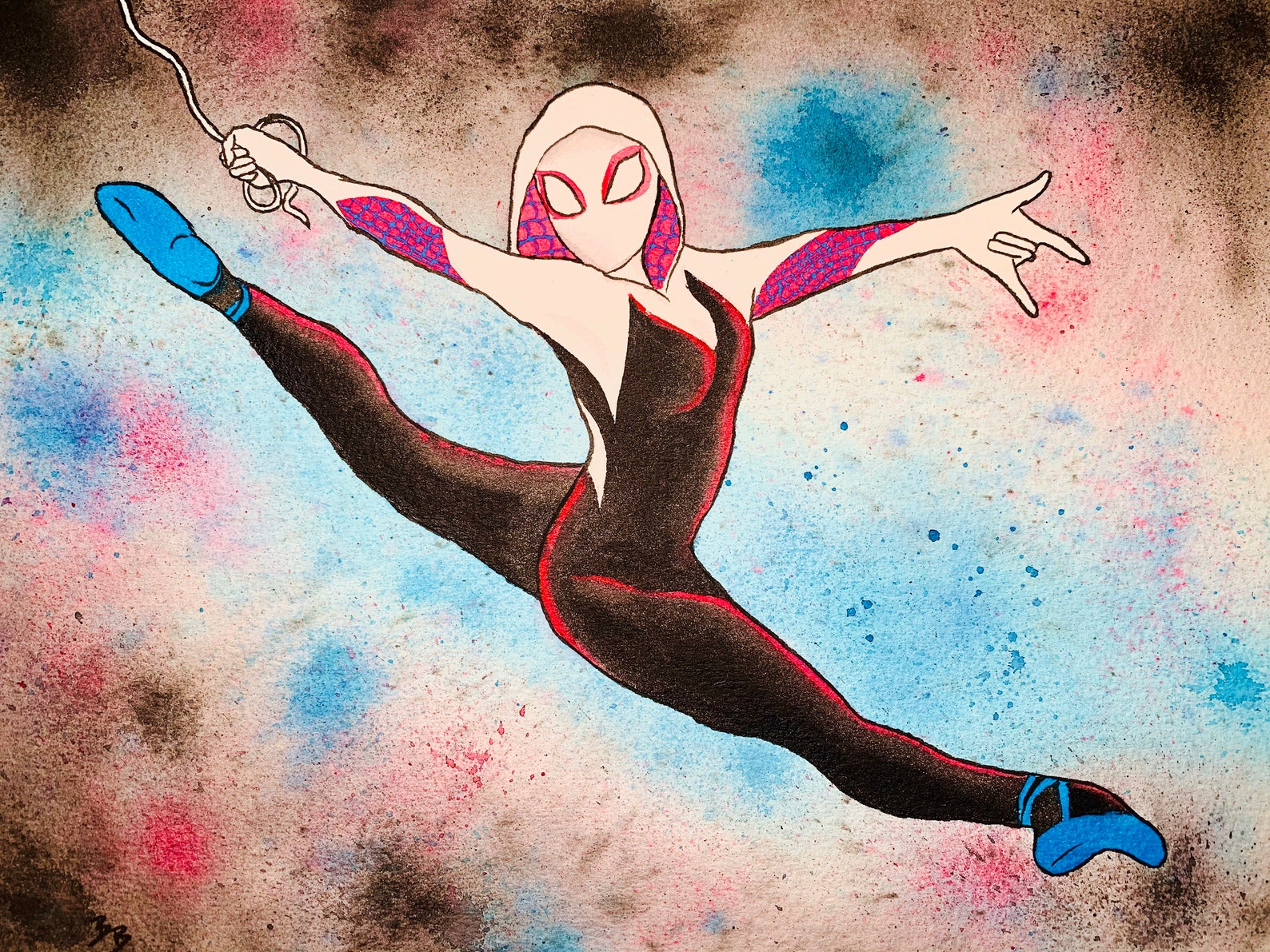 Spider Gwen Gwen Stacy Watercolor Print | Etsy