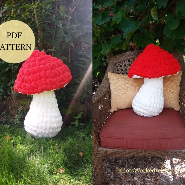 Crochet Mushroom Pattern - Amigurumi Mushroom Pillow/Stuffy
