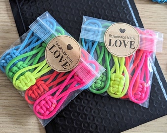 10 Pack Cobra Weave Neon Zipper Pulls 4 Inches Long | KYA Paracord Zipper Pull