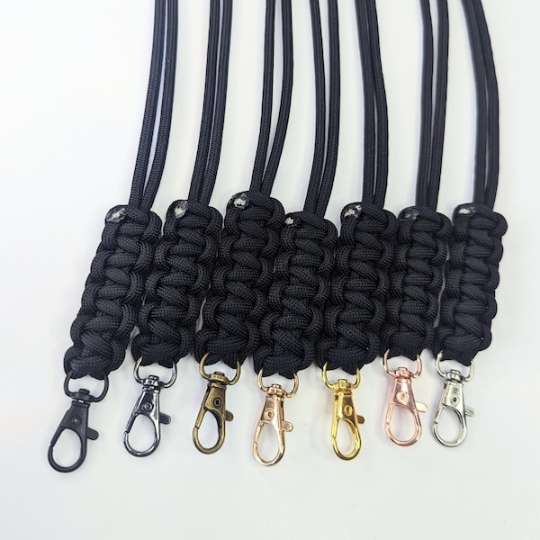 Set of 2 Lanyards | ID Badge Holder | Fob Keychain | Paracord Lanyard | Exhibitor Vendor Lanyard