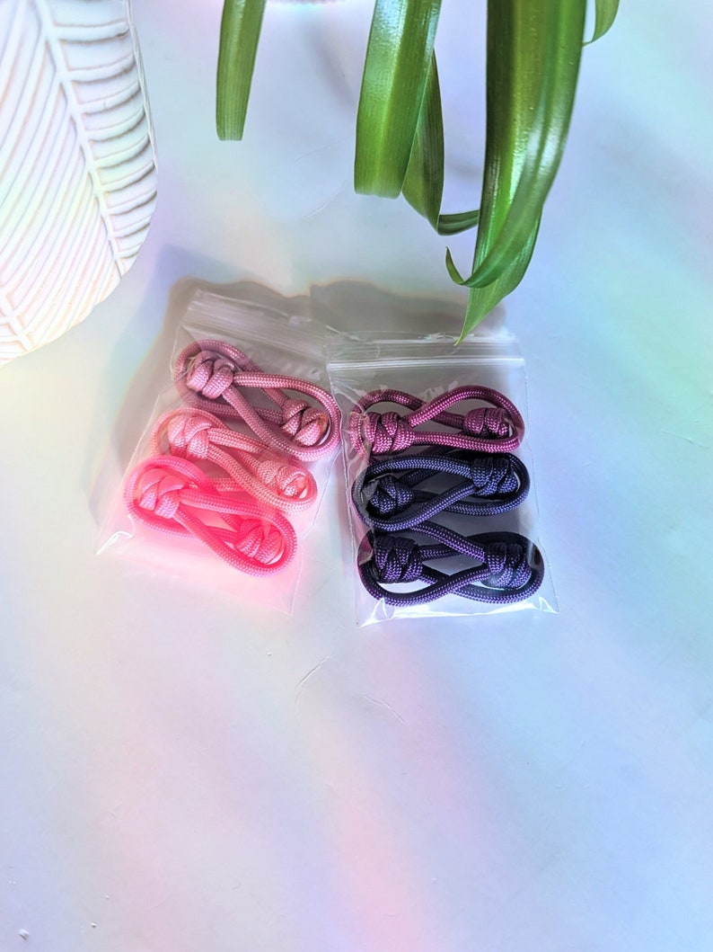 12 Pack Snake Weave Pink Purple Short Zipper Pulls 2 Inches Long KYA Paracord Zipper Pull image 1