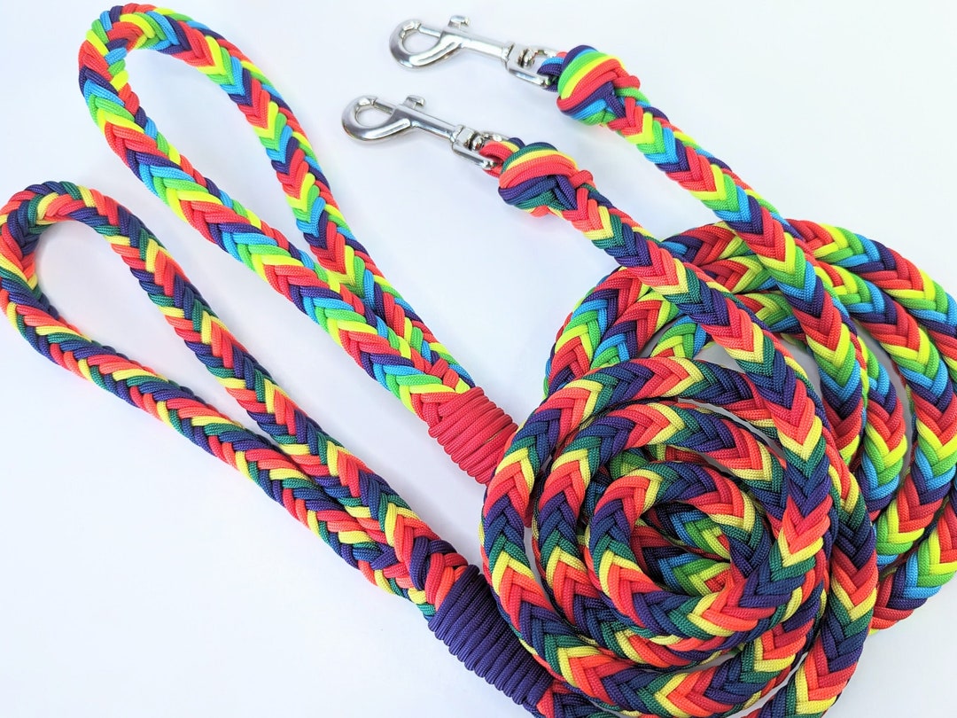 Rainbow Dog Leash Heavy Duty Paracord Leash Colorful Dog Leash Strong