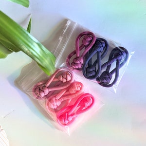 12 Pack Snake Weave Pink Purple Short Zipper Pulls 2 Inches Long KYA Paracord Zipper Pull image 4