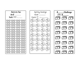 Mini Savings Challenge set 4 | Summer Savings | Spring Savings | Blank Savings Challenge printable | Sinking Funds