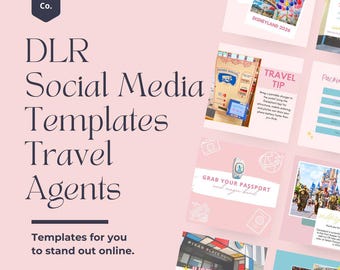 DL Social Media Templates Editable Travel Agent Magic Vacation Planner Content Creator Instagram Facebook
