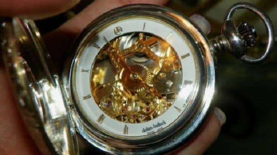 Rare Dolan Bullock Colibri Vintage Pocket Watch 17 Skeleton Sterling Silver Gold Tone Swiss Movement Jewelry