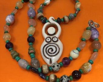 Bone Mother Multi-Gemstone Beaded Necklace