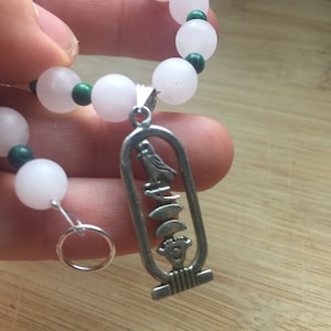 Egyptian Love Spell Cartouche Gemstone Beaded Necklace