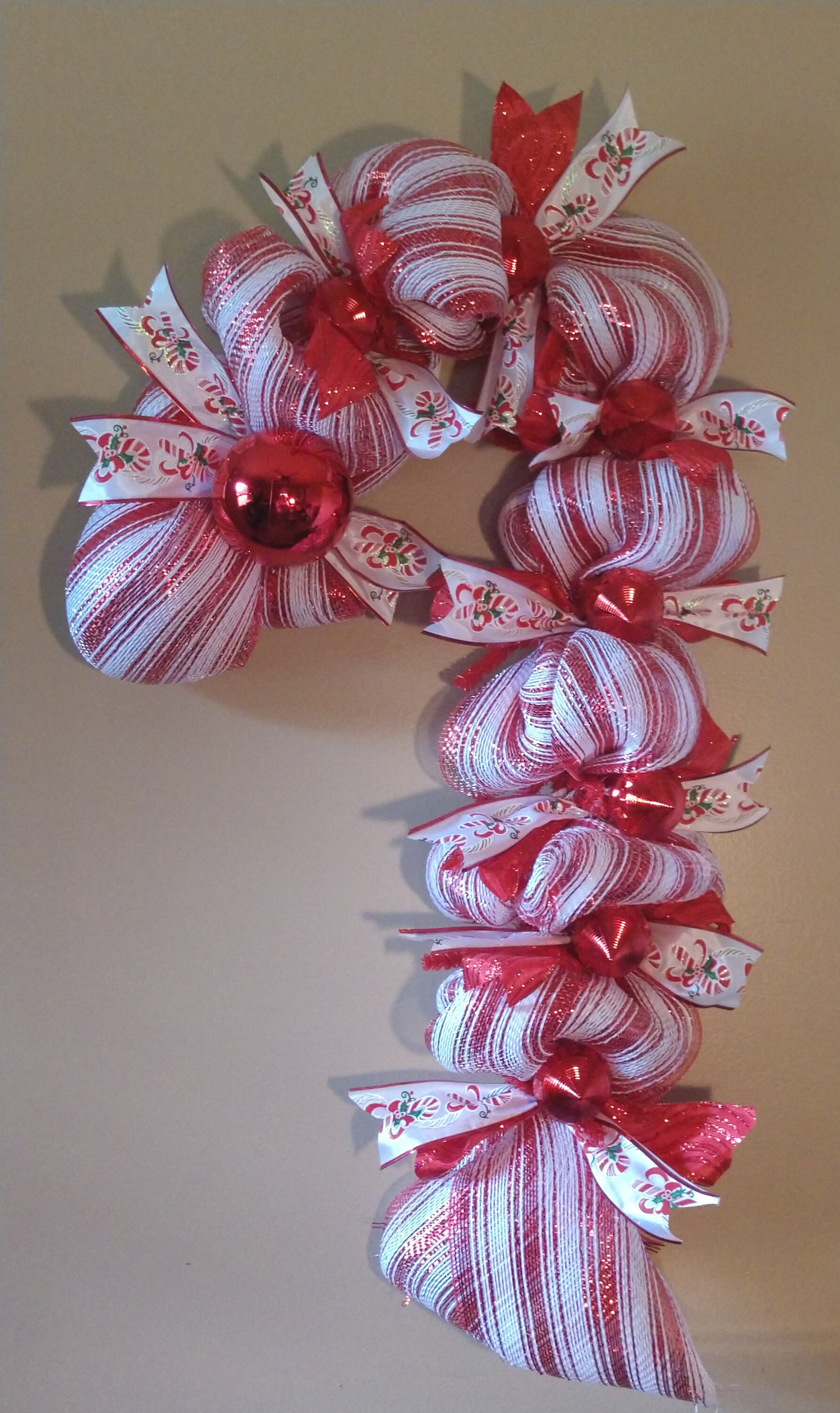 Christmas Wreath Christmas Decor Candy Cane Wreath Candy | Etsy