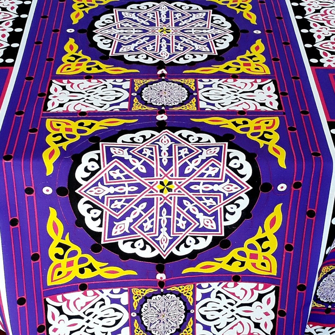 Egyptian Stained Glassinspired Fabric in Vivid Colors for Interior