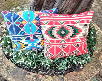 Kilim Cushion Covers: Embrace Oriental Ambiance with Handmade Textile Elegance. Perfect for an Exotic Patio Decor and Warm Living Spaces