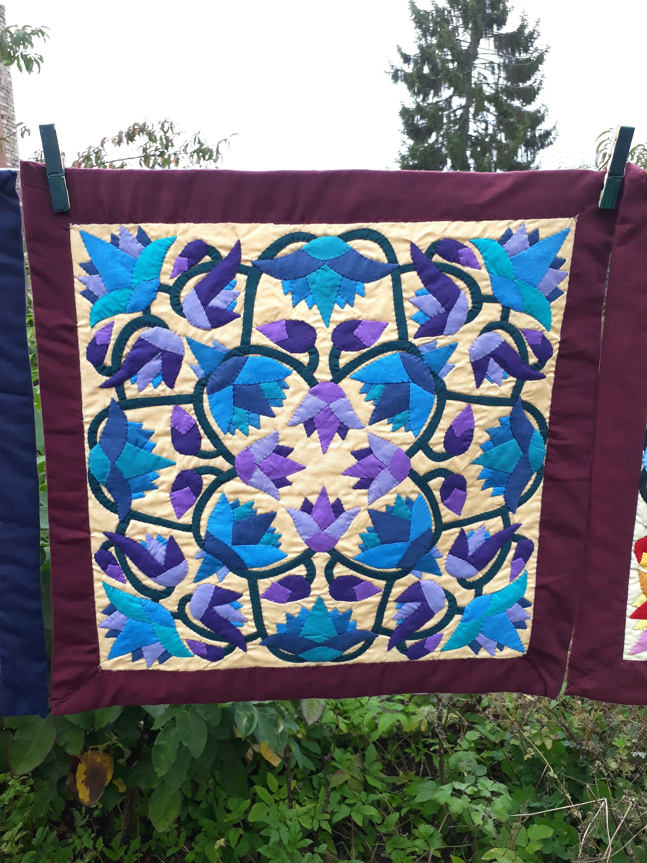 Housse de Coussin Égyptien - Khayameya Patchwork Appliqué Quilting Artisanat Égyptien