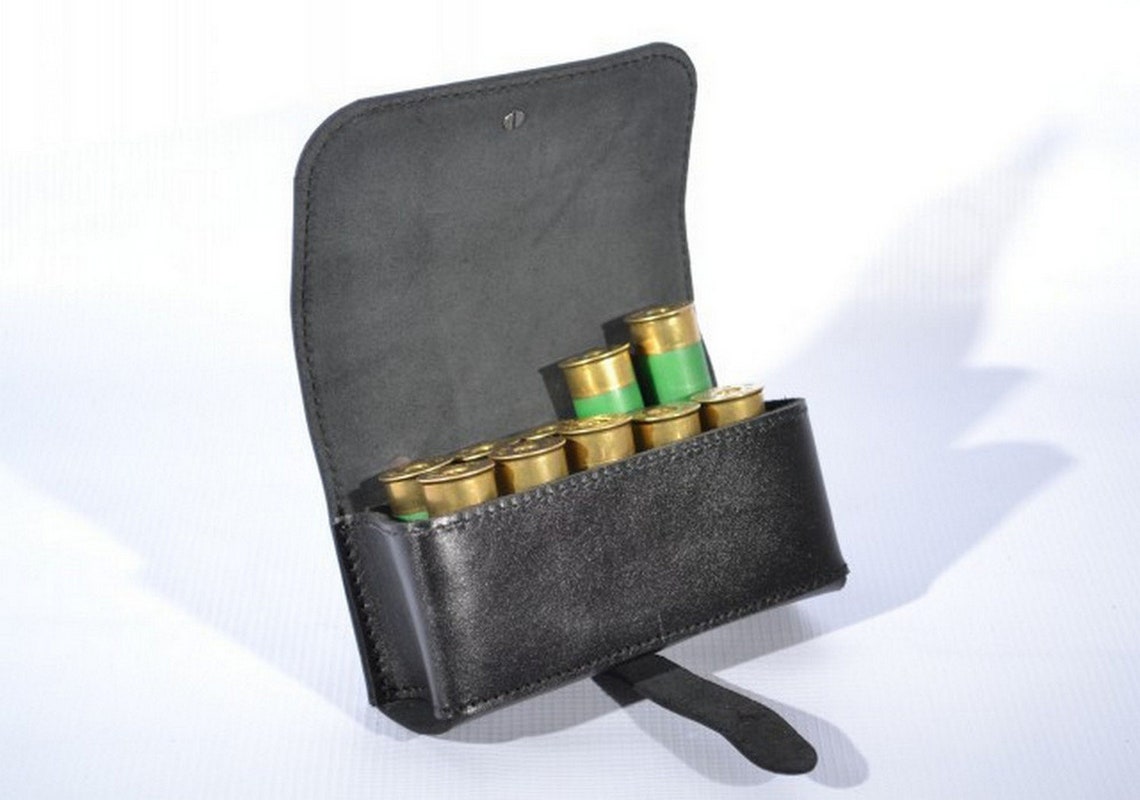 Handmade Leather Belt Cartridge Holder Shell Pouch 10 Shotgun Etsy