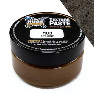 Huge Miniatures Texture Paste, Mud Model Basing Paint for Tabletop Gaming Scenery and Diorama Building by Huge Minis – 2oz Resealable Jar