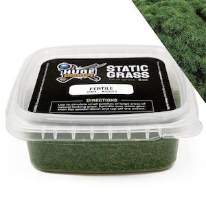 Huge Miniatures Static Grass, Fertile Green 2mm Summer Spring Diorama Tabletop Scenery and Model Basing  Autumn Fall Winter – 8oz Container