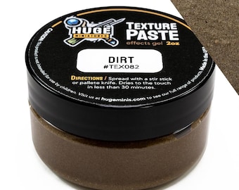 Huge Miniatures Texture Paste, Dirt Model Basing Paint for Tabletop Gaming Scenery and Diorama Building by Huge Minis – 2oz Resealable Jar