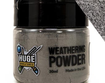 Huge Miniatures Weathering Powder, Ash Pigment for Model Terrain Scenery and Vehicles by Huge Minis – 30ml Flip-Top Container