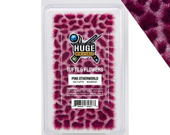 Huge Miniatures Otherworld Tufts, Pink Alien Static Grass for Diorama Scenery and Model Basing by Huge Minis – 100 Self-Adhesive Grass Tufts
