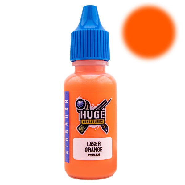 Huge Miniatures Airbrush Acrylic Paint, Laser Orange Fluorescent Model Paint Miniature Scale Modeling Color – 17ml Dropper Bottle