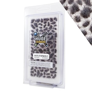 Huge Miniatures Otherworld Tufts, White Static Grass for Diorama Scenery and Model Basing by Huge Minis – 100 Self-Adhesive Grass Tufts