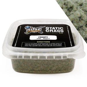 Huge Miniatures Static Grass, Frosty Green 2mm Summer Spring Diorama Tabletop Scenery and Model Basing  Autumn Fall Winter – 8oz Container