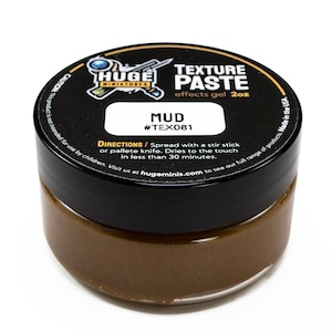 Huge Miniatures Texture Paste, Mud Model Basing Paint for Tabletop Gaming Scenery and Diorama Building by Huge Minis – 2oz Resealable Jar
