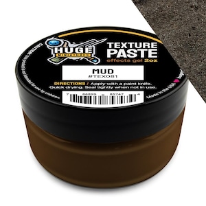 Huge Miniatures Texture Paste, Mud Model Basing Paint for Tabletop Gaming Scenery and Diorama Building by Huge Minis – 2oz Resealable Jar
