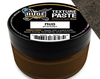 Huge Miniatures Texture Paste, Mud Model Basing Paint for Tabletop Gaming Scenery and Diorama Building by Huge Minis – 2oz Resealable Jar