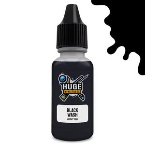 Huge Miniatures Acrylic Wash, Black Model Paint Miniature Scale Modeling Color – 17ml Dropper Bottle