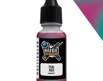 Huge Miniatures Colorshift Acrylic Paint, Teal Red Multicolor Model Paint Miniature Scale Modeling Color – 17ml Dropper Bottle