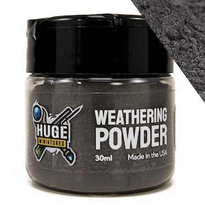 Huge Miniatures Weathering Powder, Gunmetal Pigment for Model Terrain Scenery and Vehicles by Huge Minis – 30ml Flip-Top Container