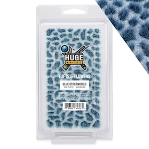 Huge Miniatures Otherworld Tufts, Blue Alien Static Grass for Diorama Scenery and Model Basing by Huge Minis – 100 Self-Adhesive Grass Tufts