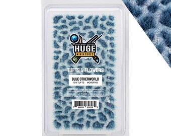 Huge Miniatures Otherworld Tufts, Blue Alien Static Grass for Diorama Scenery and Model Basing by Huge Minis – 100 Self-Adhesive Grass Tufts