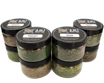 Huge Miniatures 4-in-1 Scatter Bundle, 4oz Scenery for Basing and Diorama – 8 Jars