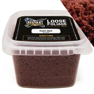 Huge Miniatures Loose Foliage, Rust Red Tree Flock for Terrain Model Kits and Hobby Train Scenery by Huge Minis – 16oz Resealable Tub