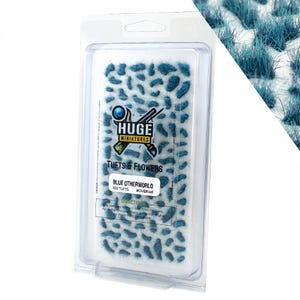 Huge Miniatures Otherworld Tufts, Blue Alien Static Grass for Diorama Scenery and Model Basing by Huge Minis – 100 Self-Adhesive Grass Tufts